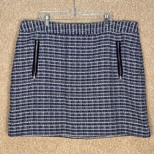 Loft Plus skirt size 20 textured plaid pattern lined side zipper clueless preppy